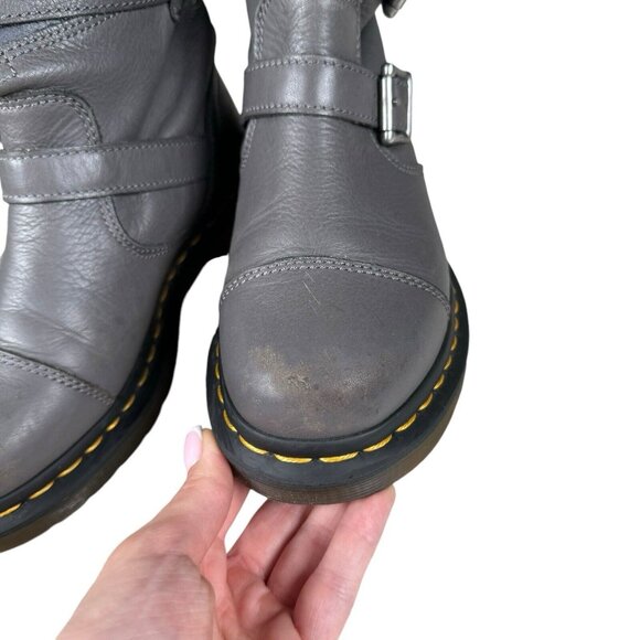 Dr Martens Kristy Gray Slouch Size US 5 Leather/Suede Boots - Picture 5 of 16